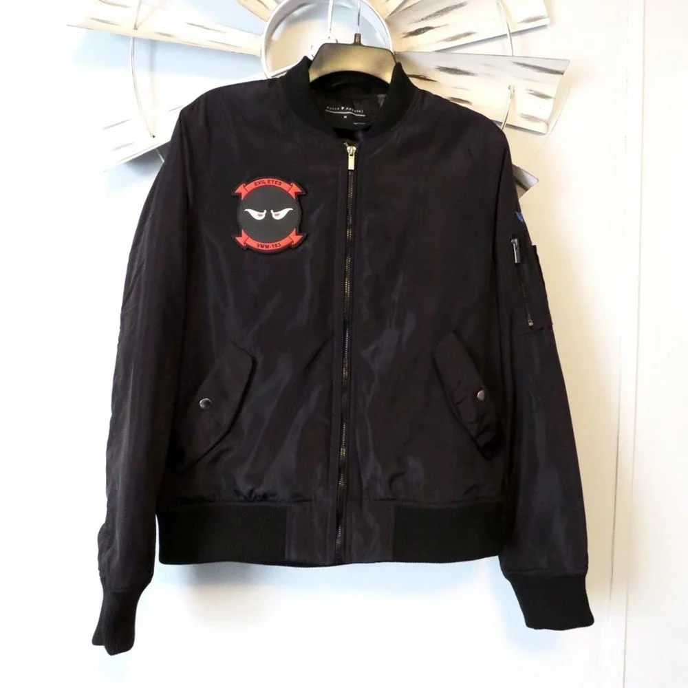Fossa Apparel 1518 Wingover Bomber / Flight Jacket Sz Medium Marine Squadrom 163